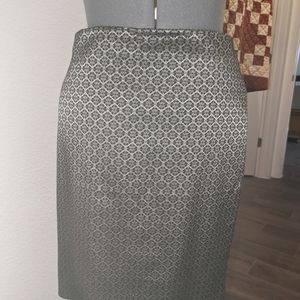 Ann Taylor Black & Gold Pencil Skirt